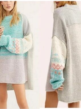 Free People Polar Opposites Oversized Sweater